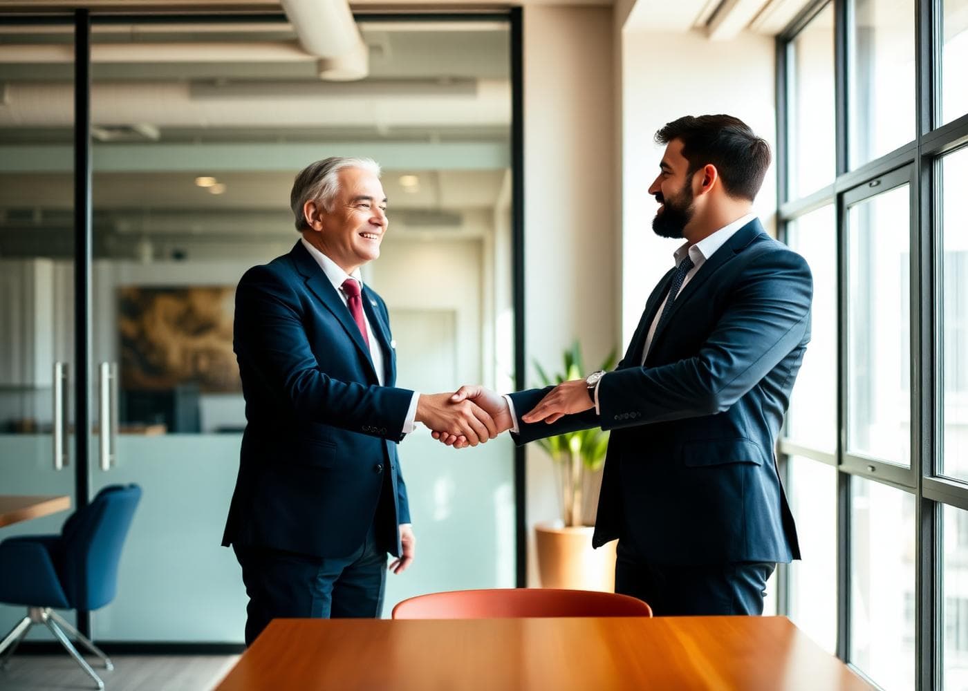 Business partners shaking hands