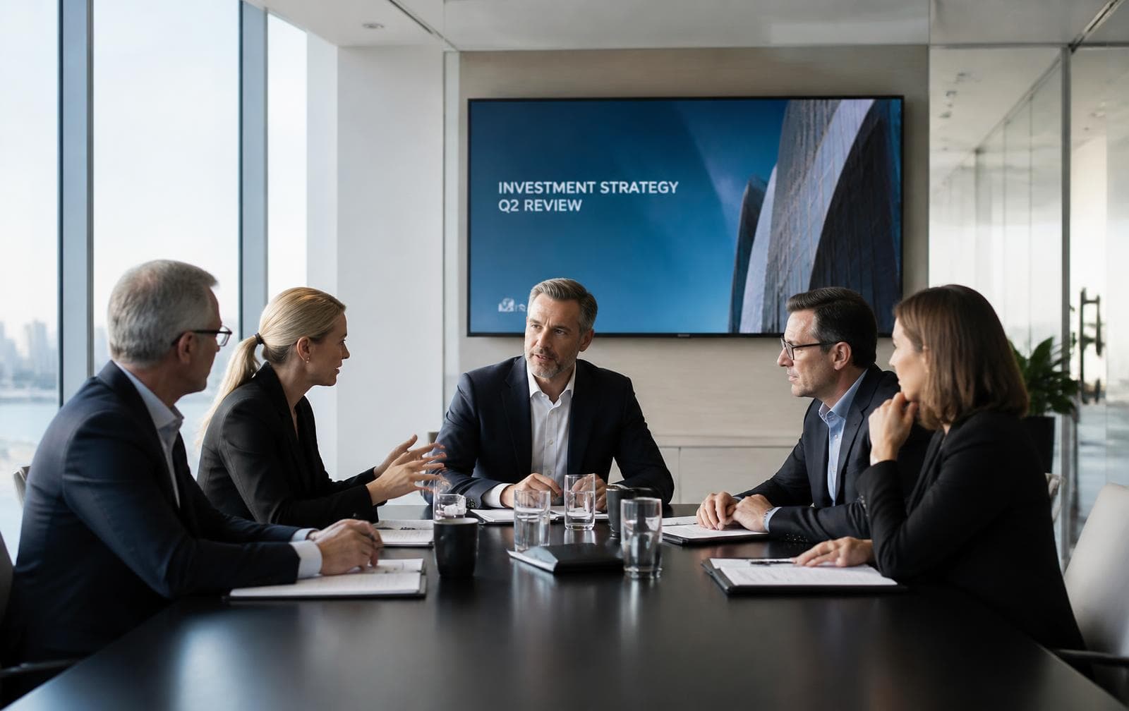 Private credit executive in modern office